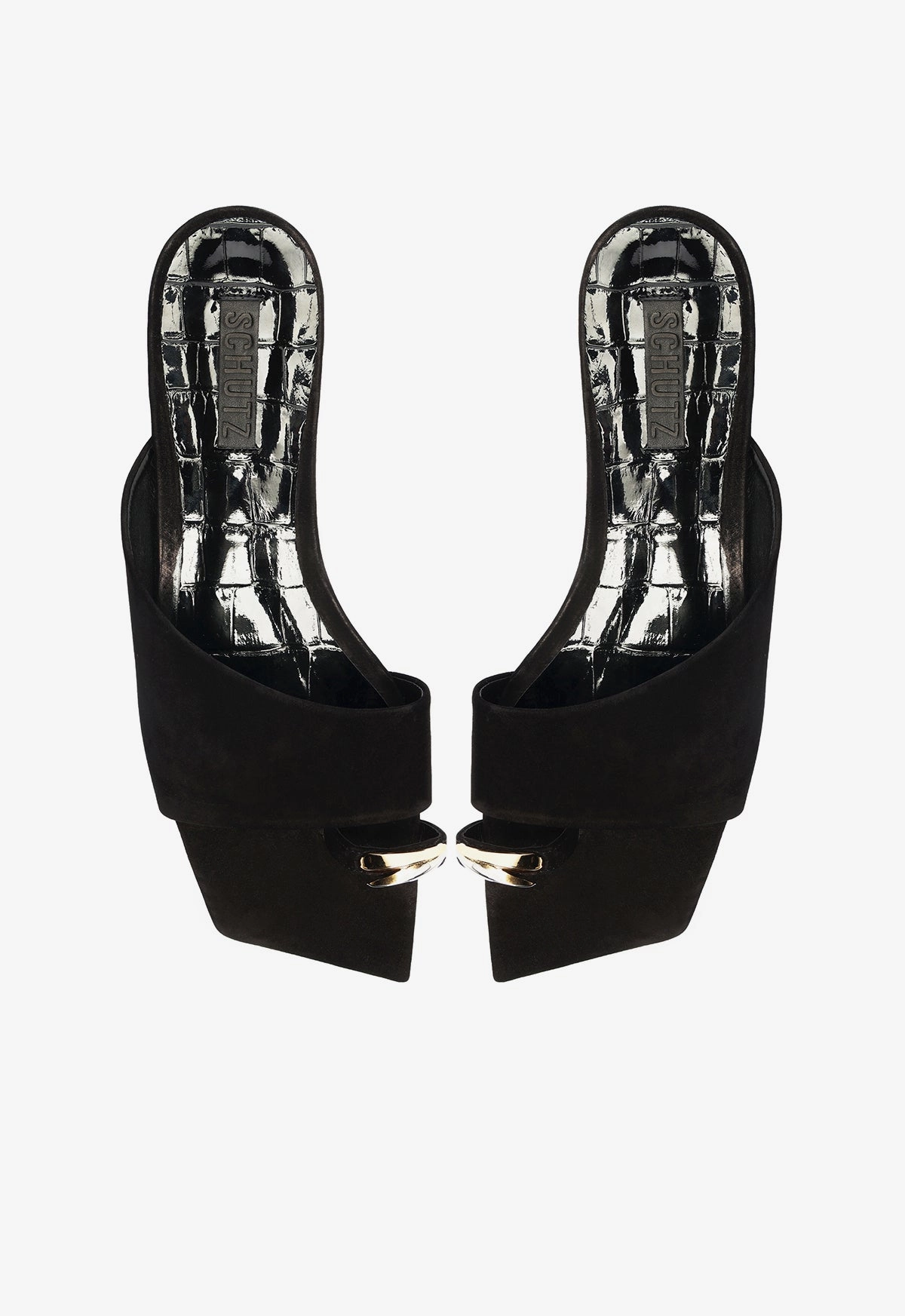 Jodie Black Leather Flat Sandal Premium Comfort