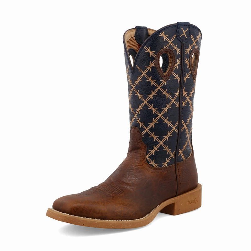 Lace-Up Ready Men's 12" Tech X Boot Rustic Brown/Navy