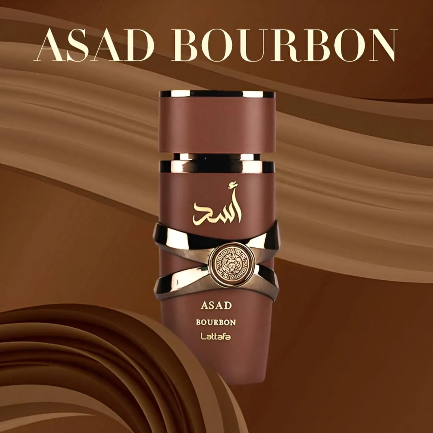 Lattafa Asad Bourbon Eau de Parfum Spray for Unisex 3.4 Oz