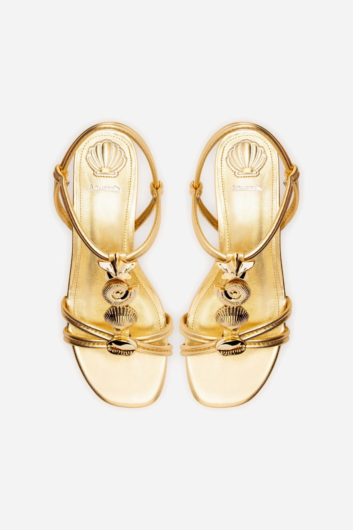 Light Comfort Shelly Flat Sandal In Gold Metallic Leather