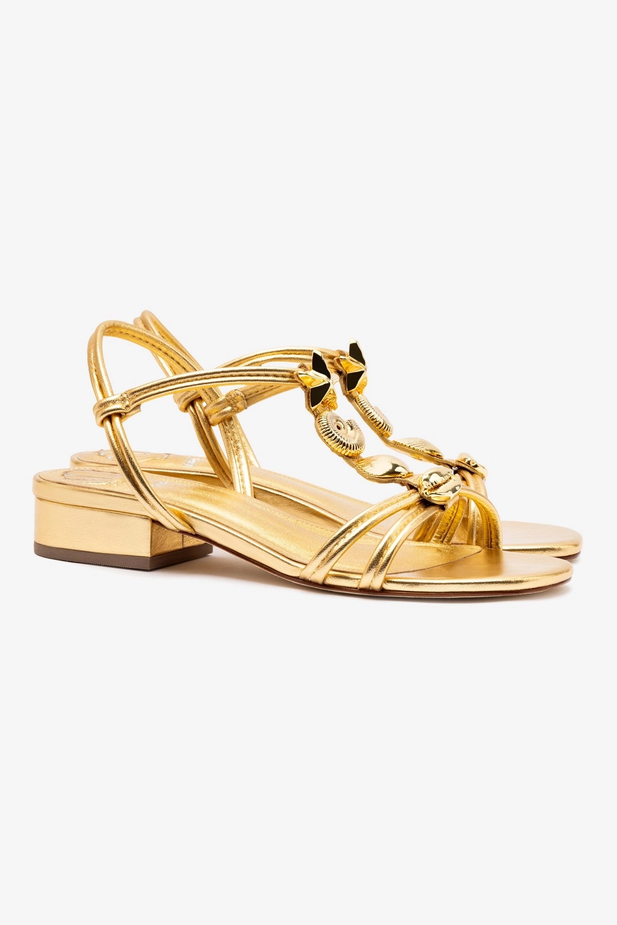 Light Comfort Shelly Flat Sandal In Gold Metallic Leather