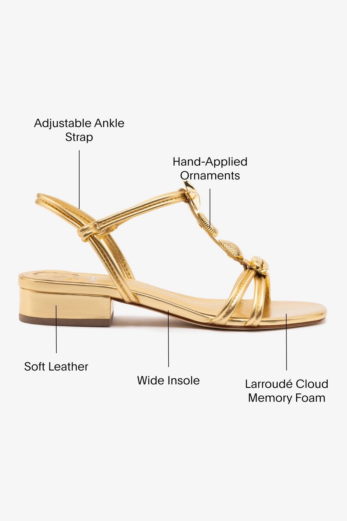Light Comfort Shelly Flat Sandal In Gold Metallic Leather