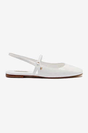 Style Meets Comfort Footwear Georgina Ballet Flat In White Patent Leather