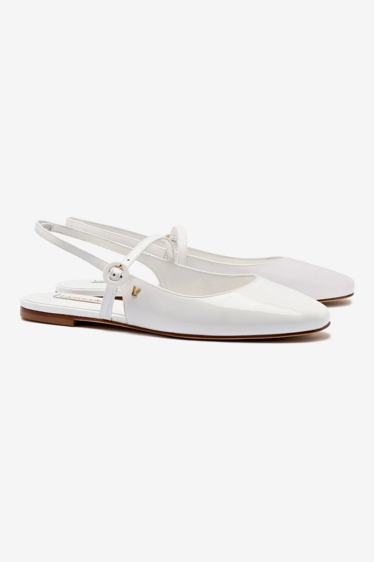 Light Step Georgina Ballet Flat In White Patent Leather