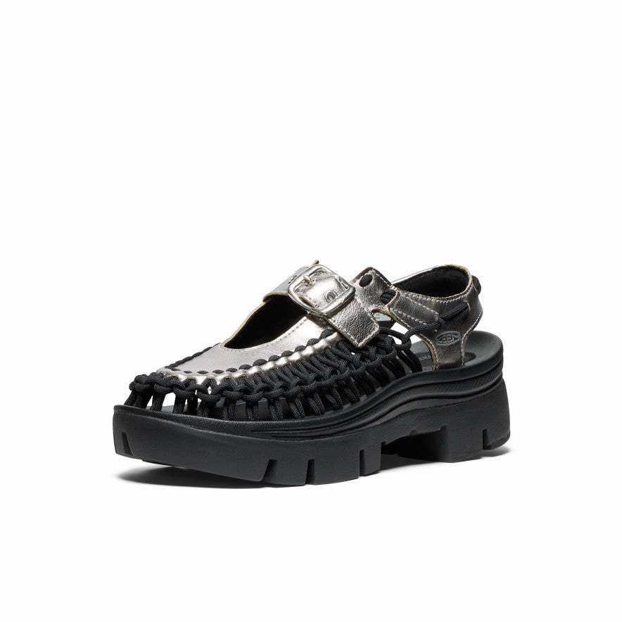 Light Walk All Gender UNEEK PLT Mary Jane Sneaker  |  Silver/Black
