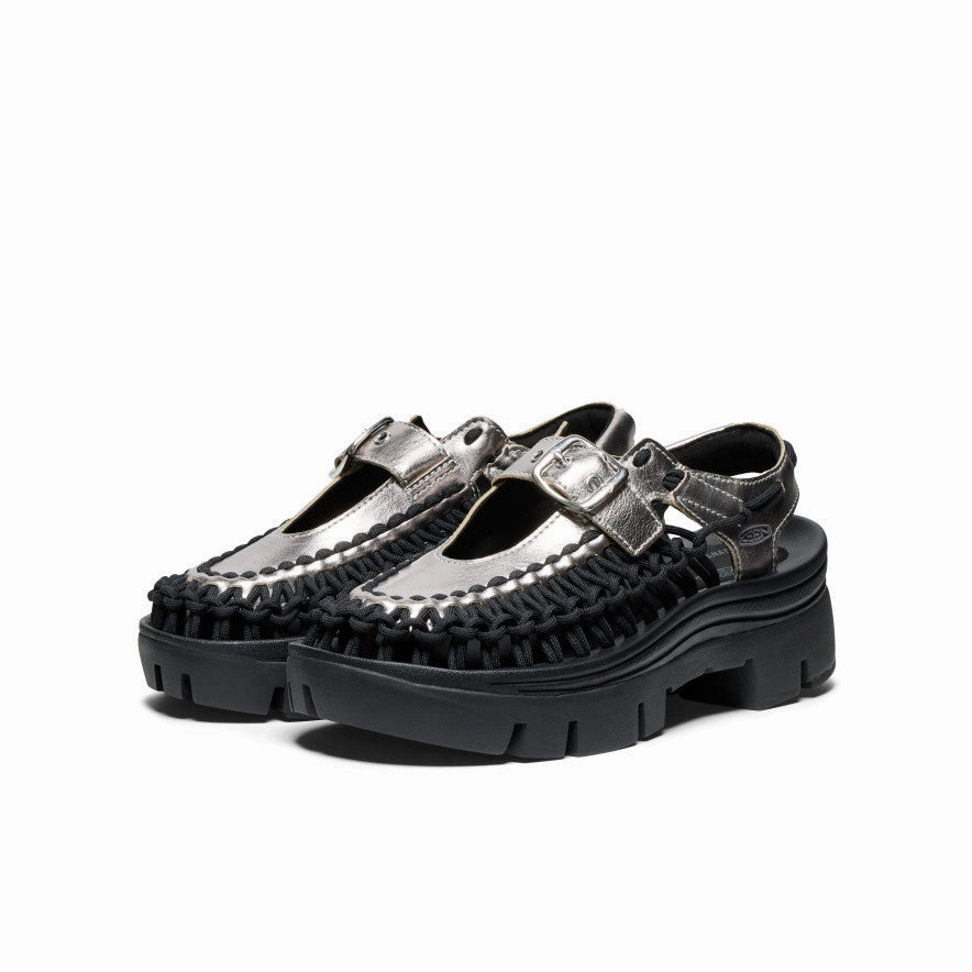 Light Walk All Gender UNEEK PLT Mary Jane Sneaker  |  Silver/Black