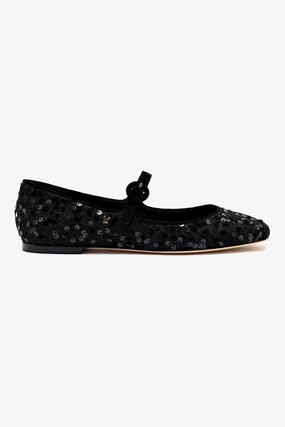 Blair Ballet Flat In Black Sequins Simple Sophistication Shoes