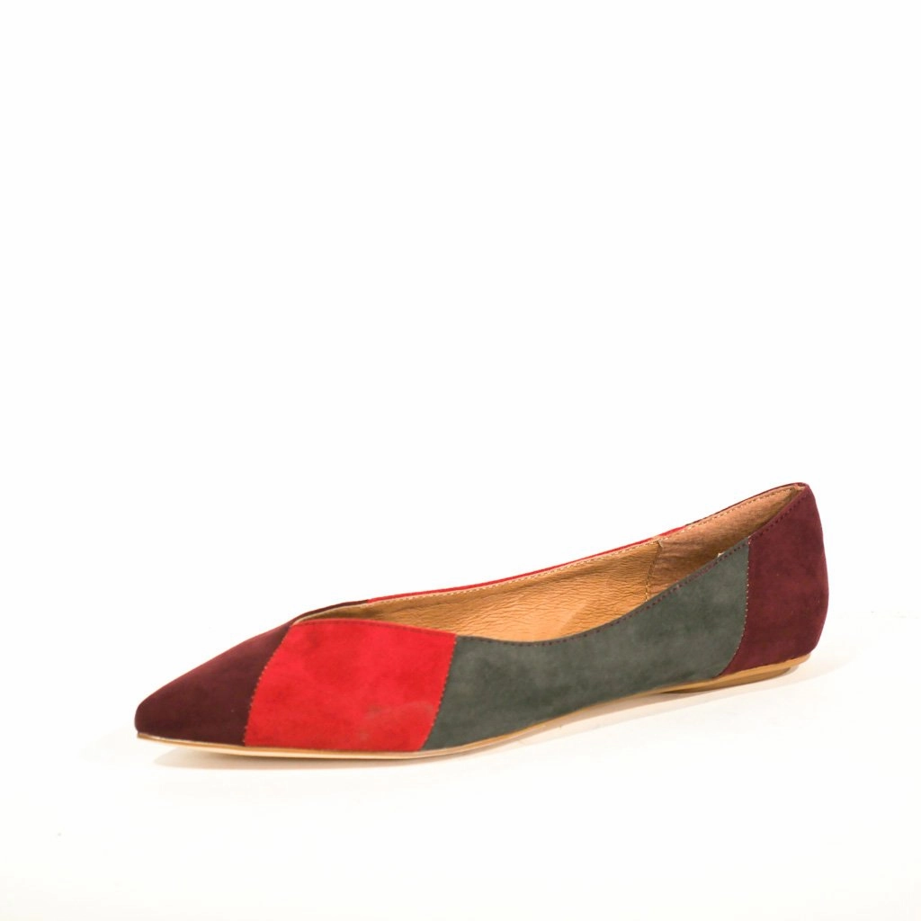 Lightweight Comfort Pedro Patchwork Suede Ballet Flats