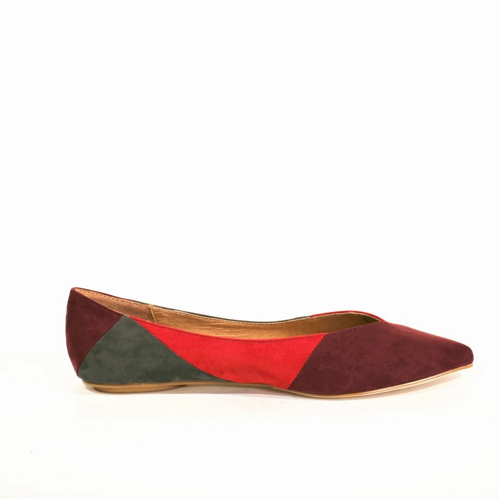 Lightweight Comfort Pedro Patchwork Suede Ballet Flats