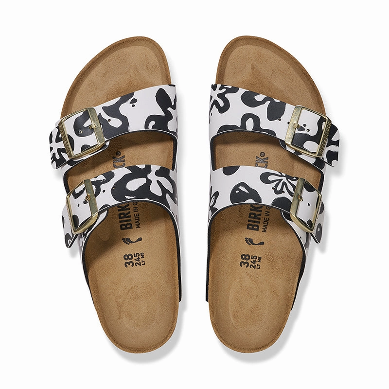 Lightweight Step-In Women's Arizona Narrow Blooms White/Black Birko-Flor