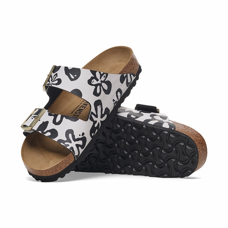 Lightweight Step-In Women's Arizona Narrow Blooms White/Black Birko-Flor