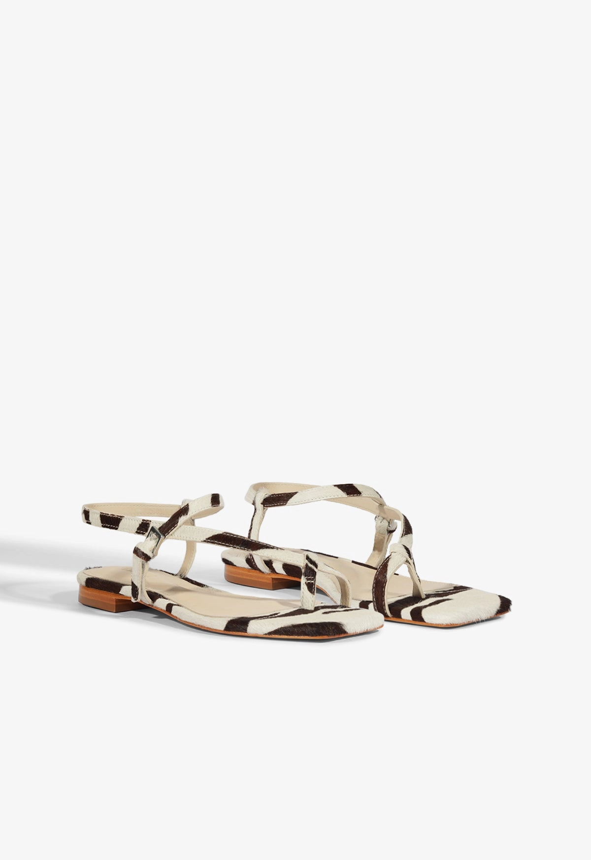 Lisa Animal Print Leather Flat Sandal Premium Craftsmanship