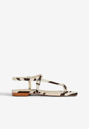 Breathable fabric Comfort First Design Lisa Animal Print Leather Flat Sandal