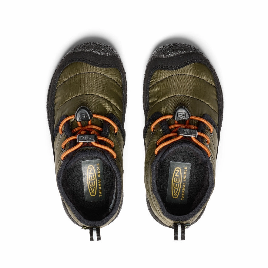 Little Kids' Howser II Waterproof Chukka  |  Dark Olive/Gold Flame Pure Motion