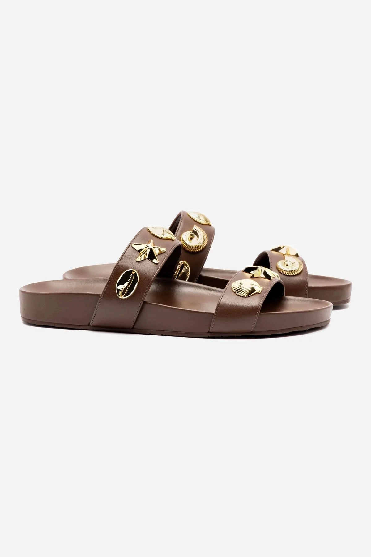 Madison Slide In Brown Leather Stretchy Fit