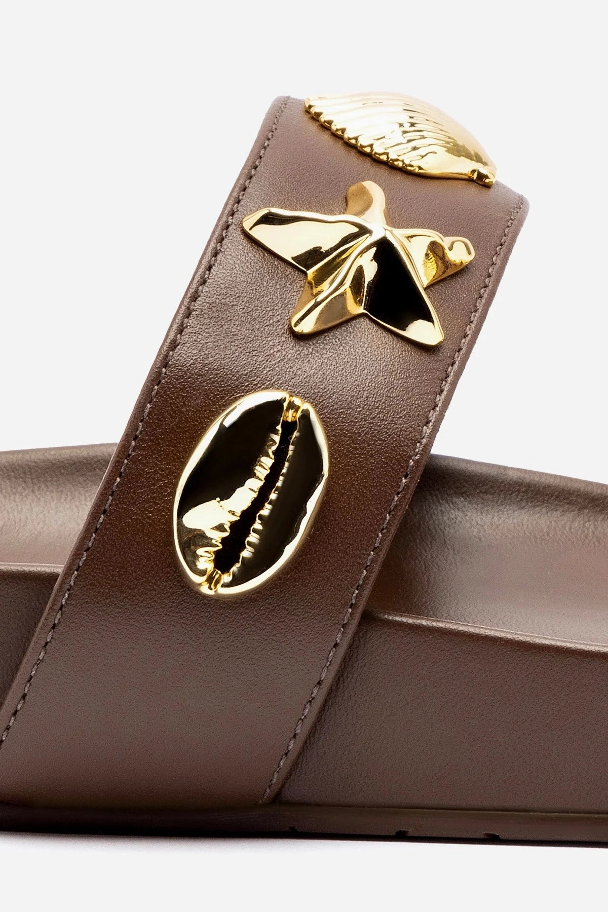 Madison Slide In Brown Leather Stretchy Fit