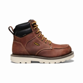 Running Inspired Men's Cincinnati 6" Waterproof 90?? Heel Boot (Soft Toe)  |  Tuscan Red/Sandshell