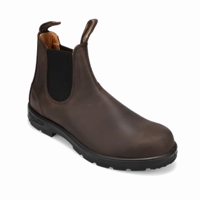 Functional Footwear Rugged Look Men's Classic Chelsea Brown Leather