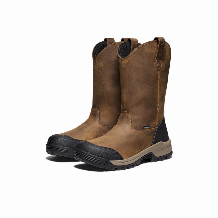 Men's Evanston Pull-On Waterproof Boot (Soft Toe)  |  Bison/Black Simple Elegance
