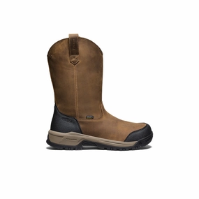 Comfortable Cushion Casual Elegance Men's Evanston Pull-On Waterproof Boot (Soft Toe)  |  Bison/Black