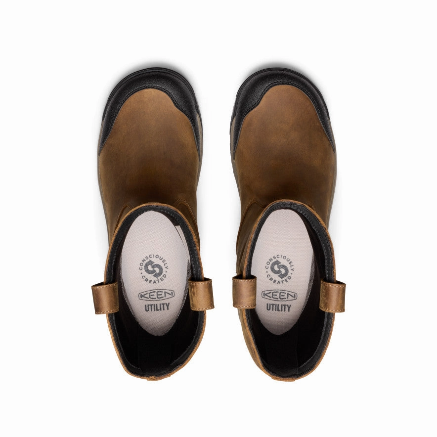 Men's Evanston Pull-On Waterproof Boot (Soft Toe)  |  Bison/Black Simple Elegance