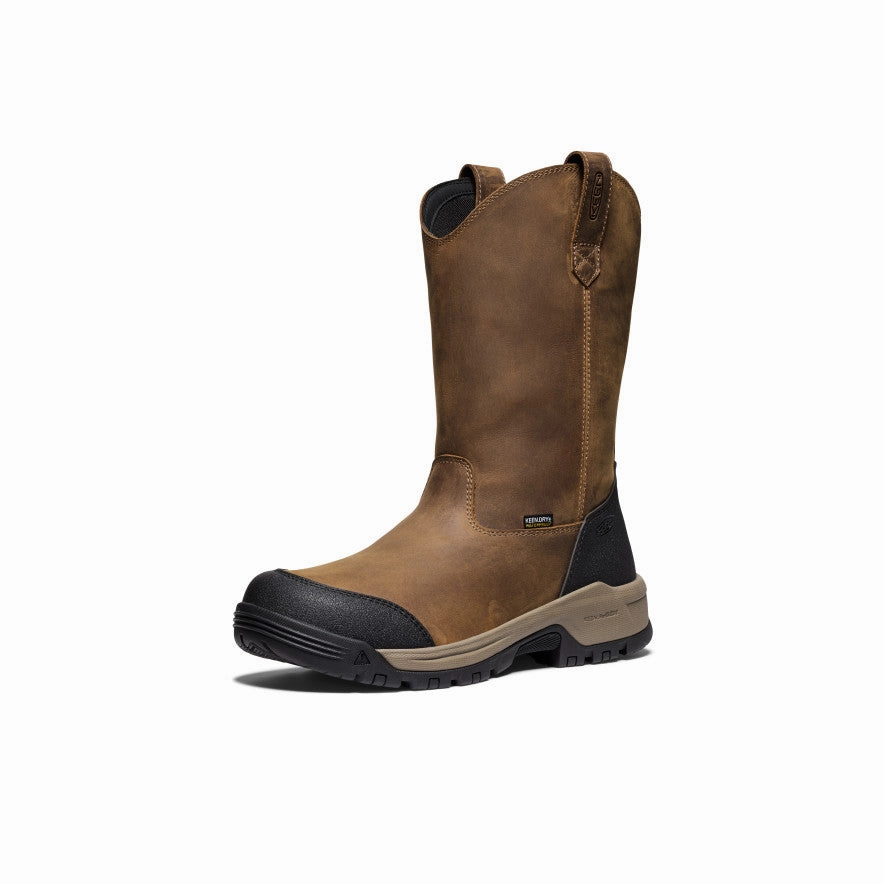 Men's Evanston Pull-On Waterproof Boot (Soft Toe)  |  Bison/Black Simple Elegance