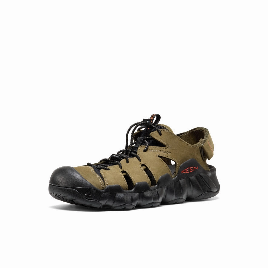 Men's Hyperport Fisherman Leather Sandal  |  Dark Olive/Black Cool Flow