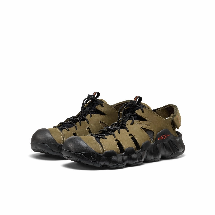 Men's Hyperport Fisherman Leather Sandal  |  Dark Olive/Black Cool Flow