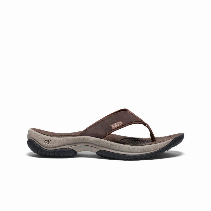 All Rounder Street Life Men's Kona Leather Flip-Flop  |  Java/Dark Earth