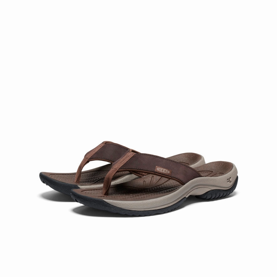 Men's Kona Leather Flip-Flop  |  Java/Dark Earth Practical Style