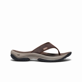 All Rounder Street Life Men's Kona Leather Flip-Flop  |  Java/Dark Earth