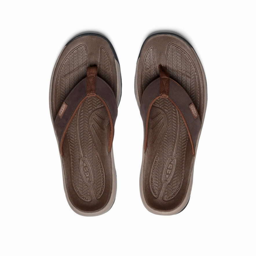 Men's Kona Leather Flip-Flop  |  Java/Dark Earth Practical Style