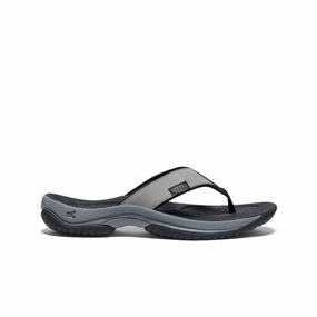 Men's Kona Leather Flip-Flop  |  Steel Grey/Black Fashionable Fit