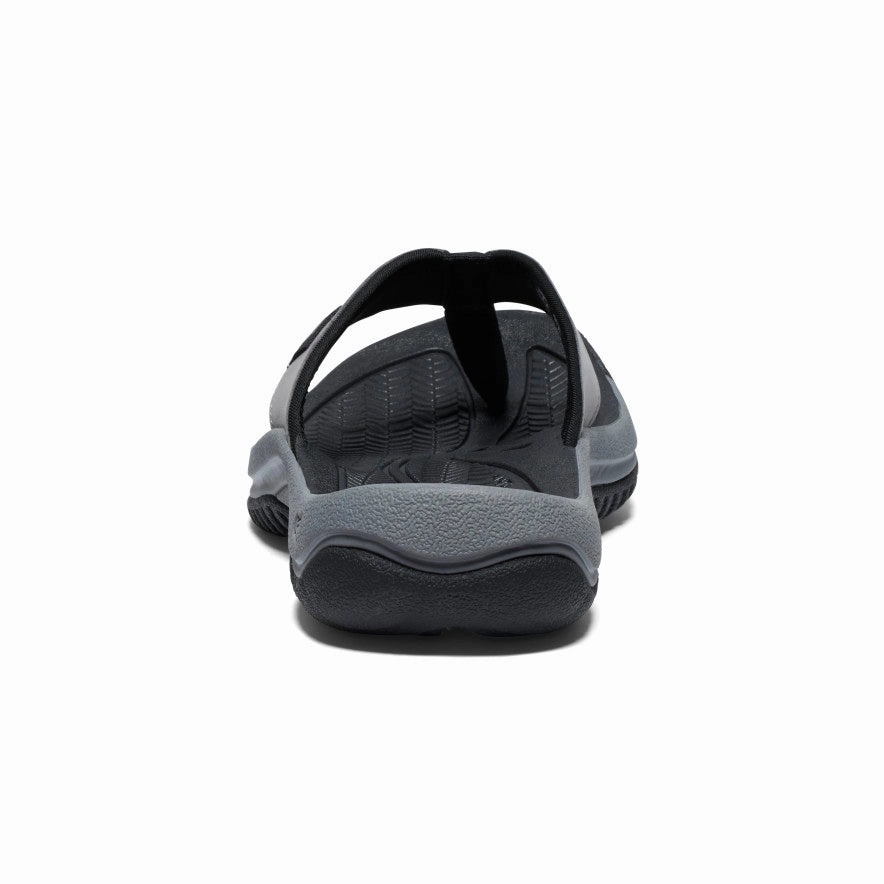 Men's Kona Leather Flip-Flop  |  Steel Grey/Black Flexible Cushion