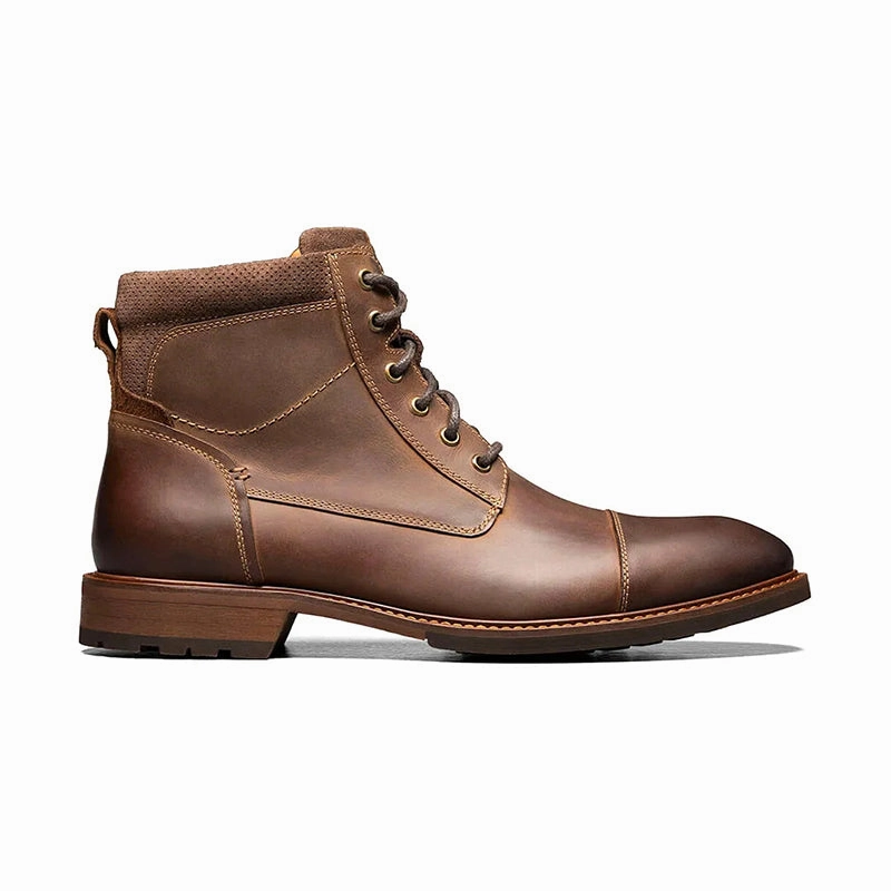 Men's Lodge Cap Toe Lace Up Boot Brown Easy Trek
