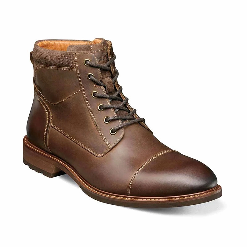 Men's Lodge Cap Toe Lace Up Boot Brown Easy Trek