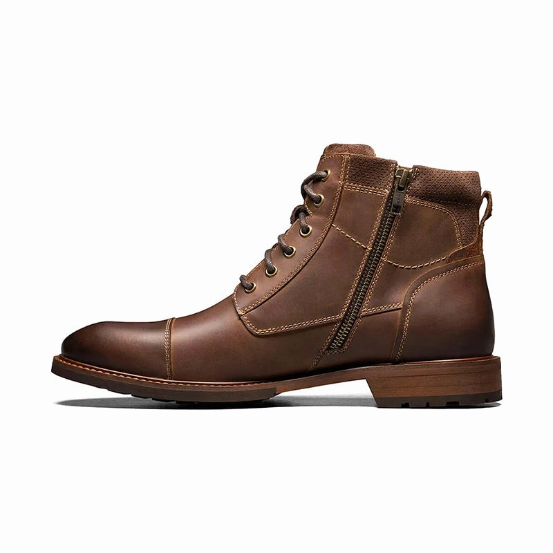 Men's Lodge Cap Toe Lace Up Boot Brown Easy Trek
