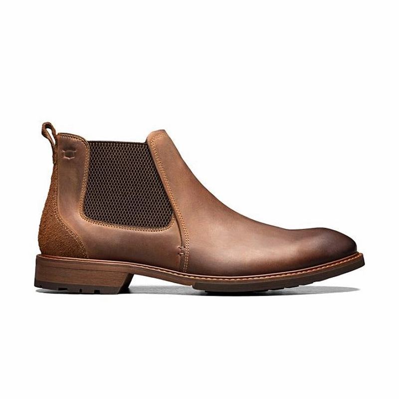 Men's Lodge Plain Toe Brown Crazy Horse Worn-In Look