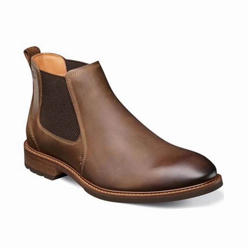 Men's Lodge Plain Toe Brown Crazy Horse Worn-In Look