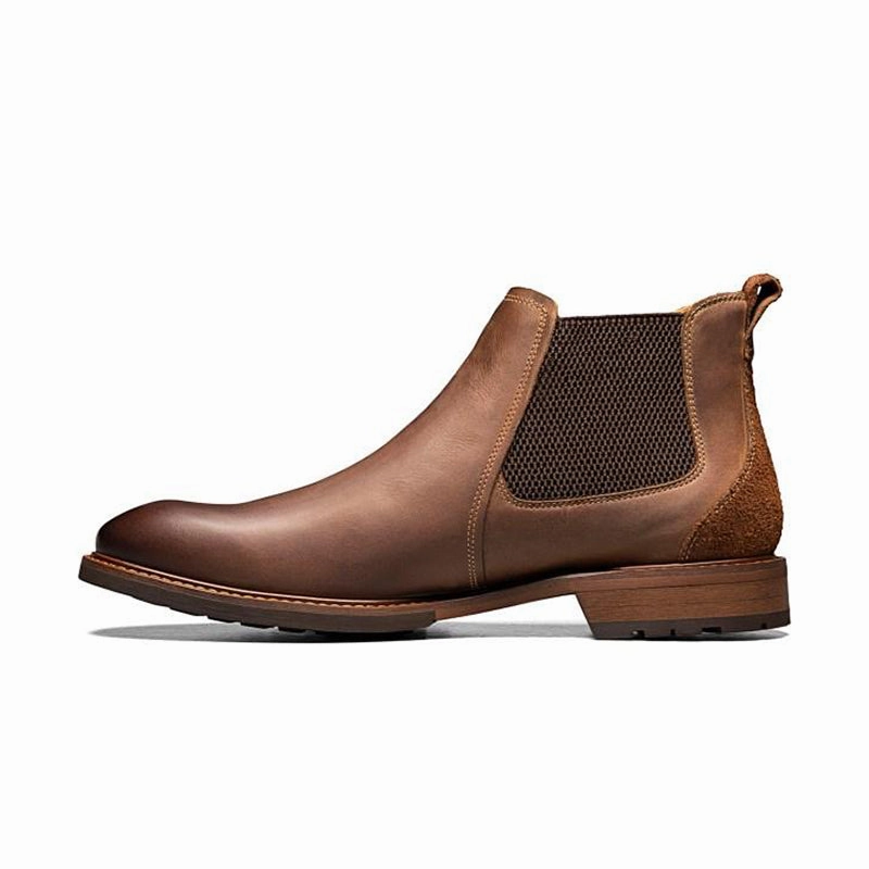 Men's Lodge Plain Toe Brown Crazy Horse Worn-In Look