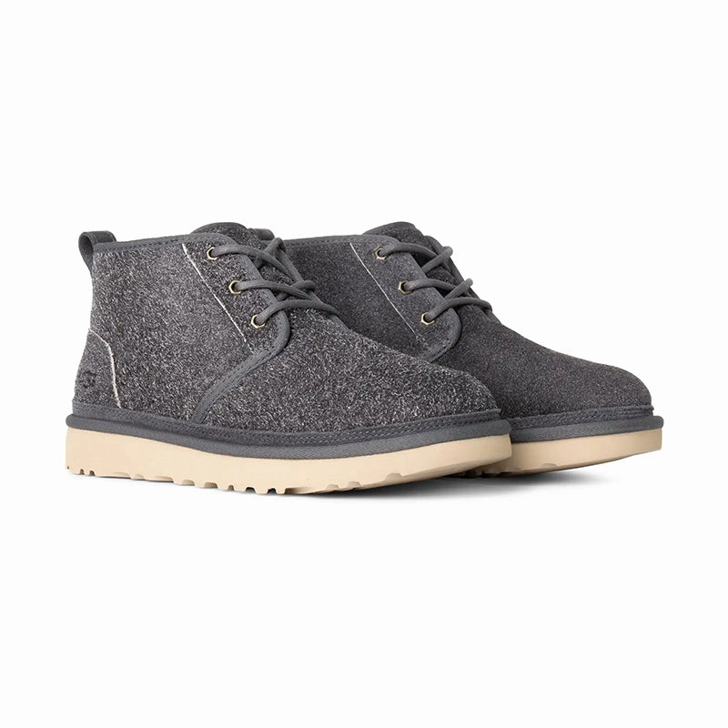 Men's Neumel Shaggy Suede Dark Grey slim fit
