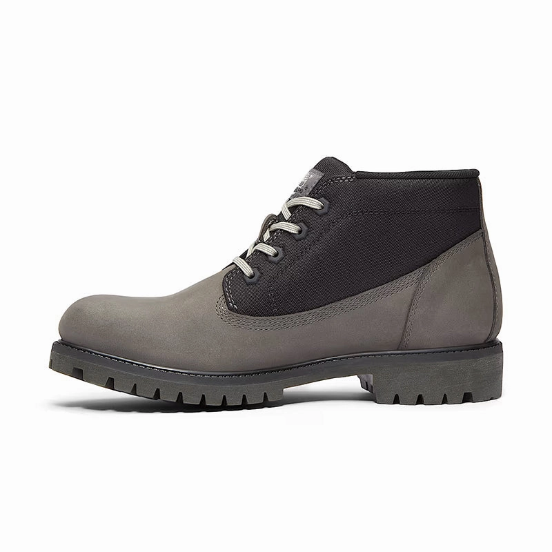 Men's Premium Chukka Medium Grey Nubuck/Black Rustic Charm