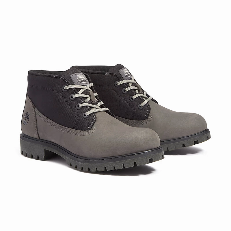 Men's Premium Chukka Medium Grey Nubuck/Black Rustic Charm
