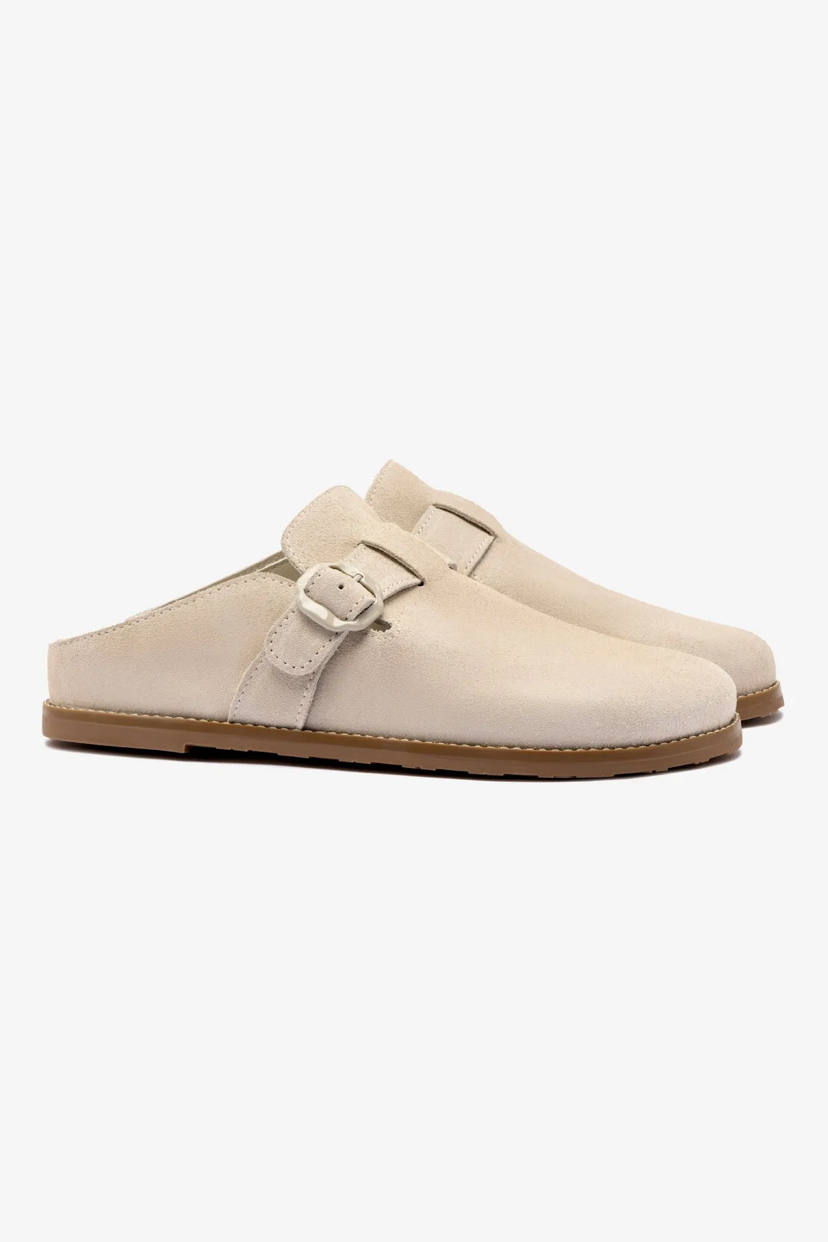 Milan Clog In Mushroom Grey Suede Fashion Forward