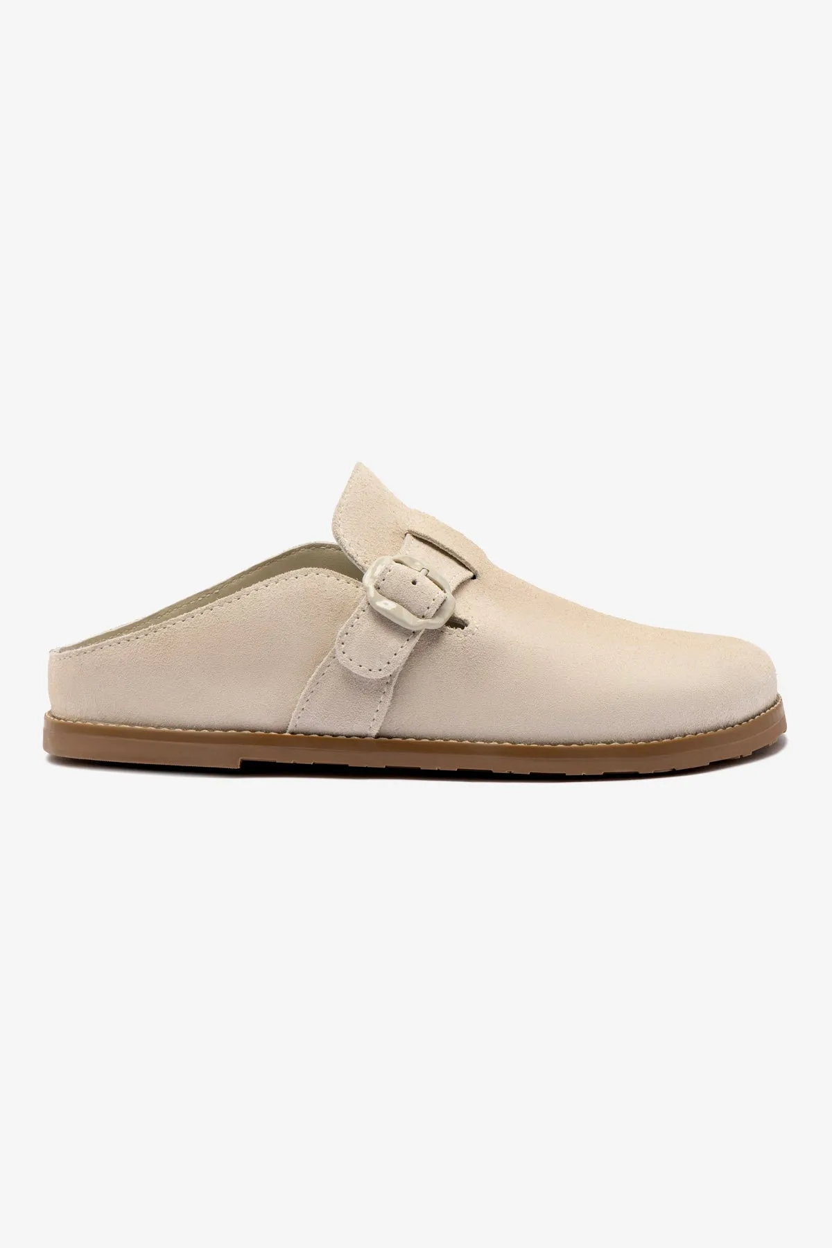 Flexible Design Milan Clog In Mushroom Grey Suede