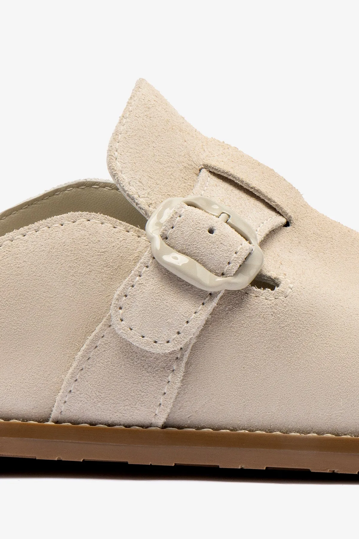 Milan Clog In Mushroom Grey Suede Fashion Forward