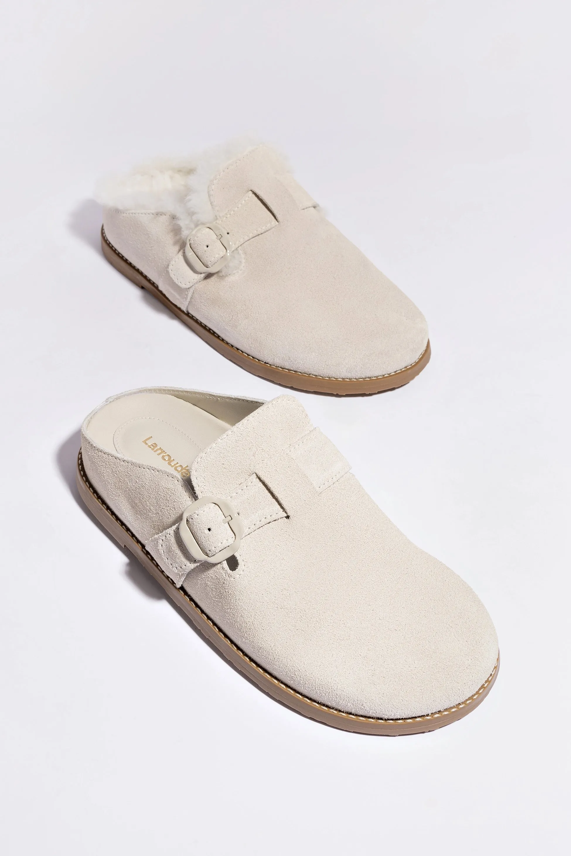 Milan Clog In Mushroom Grey Suede Fashion Forward