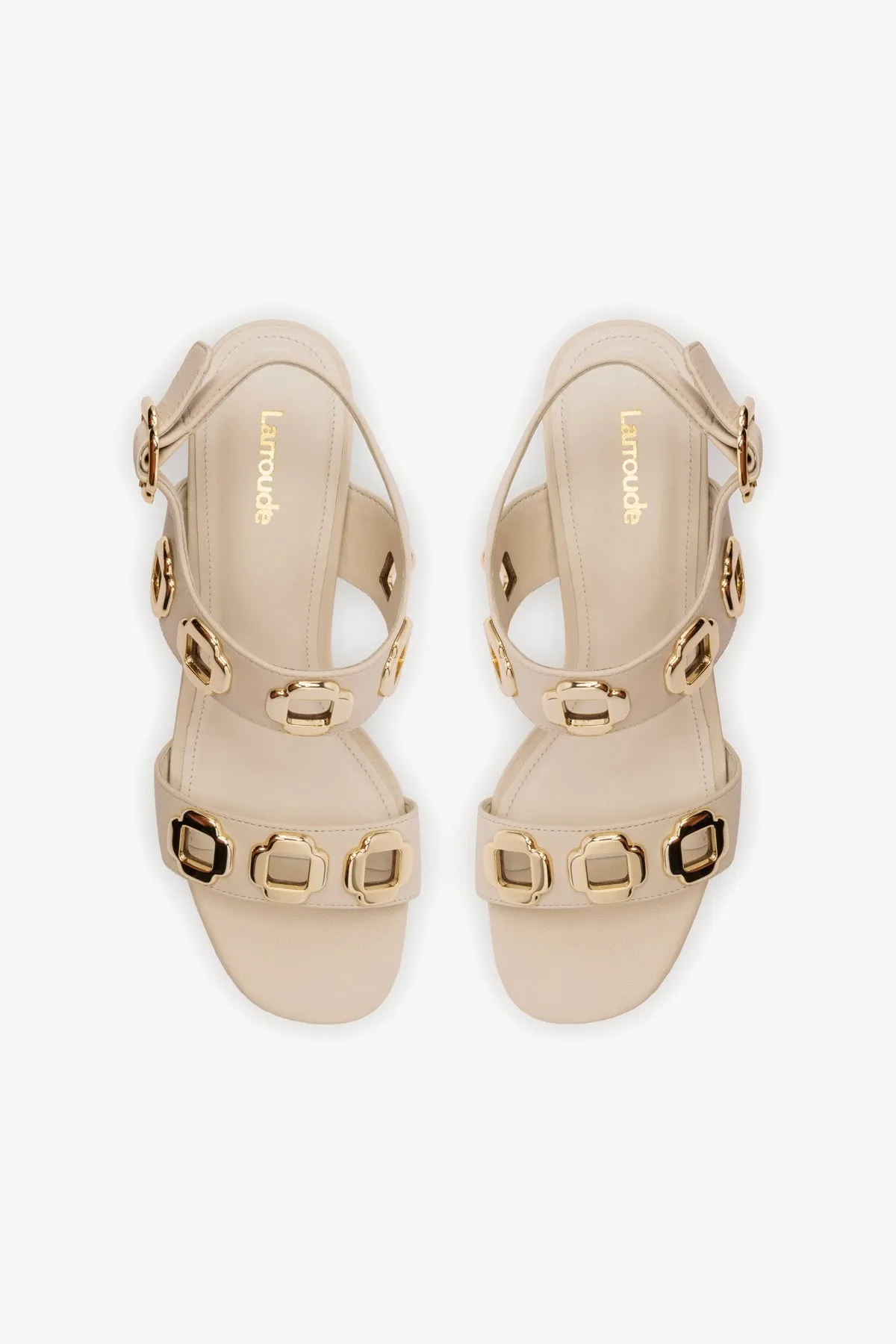 Milan Flat Sandal In Ivory Leather Soft Cushioning