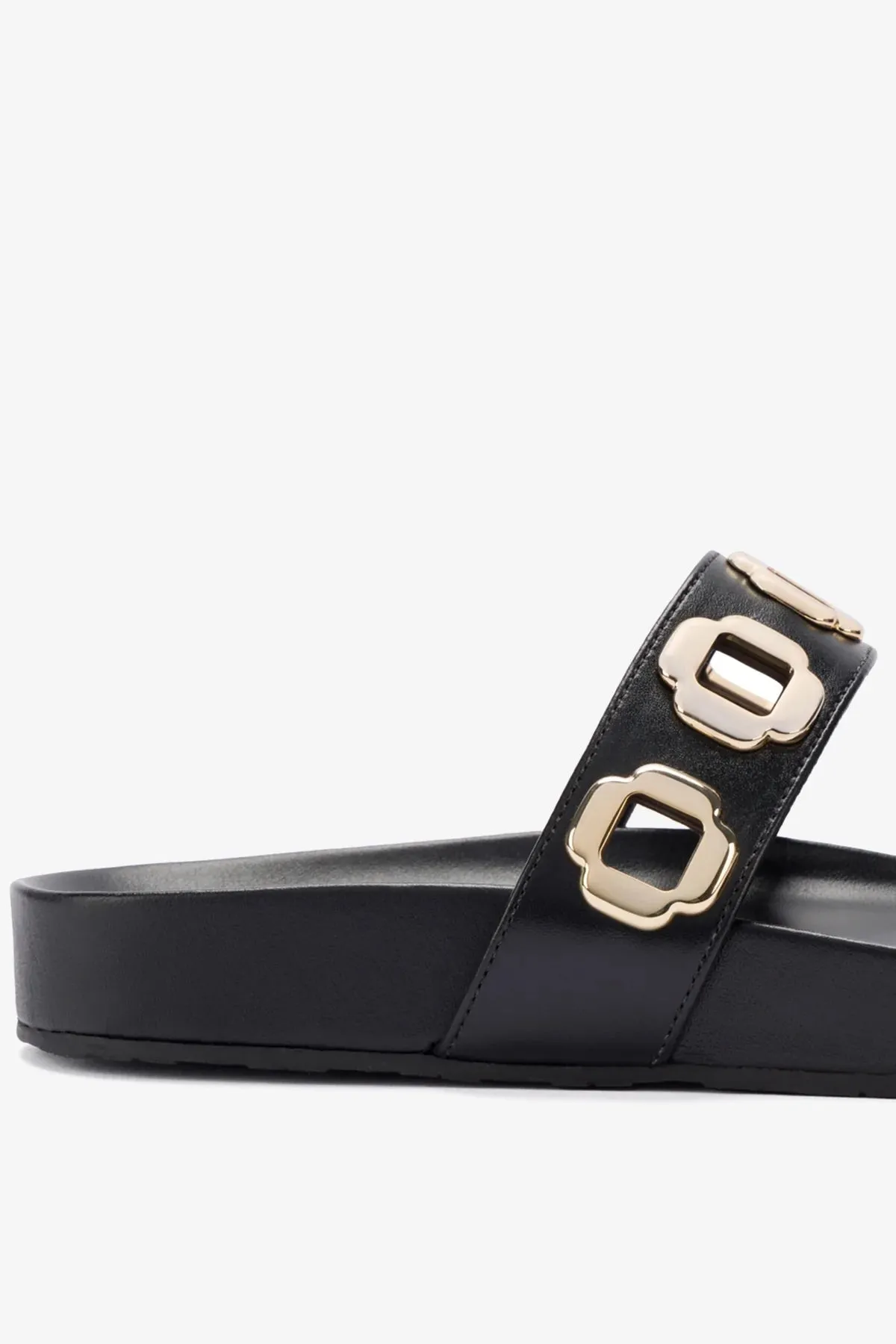 Milan Slide In Black Leather Timeless Comfort