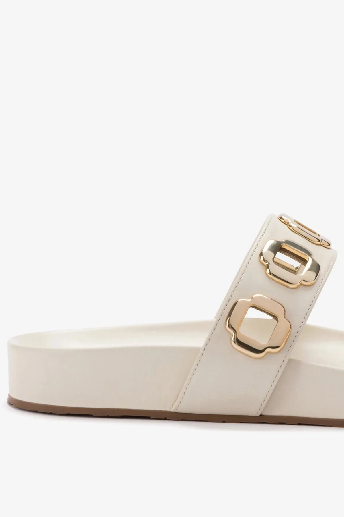 Milan Slide In Ivory Leather Practical Style